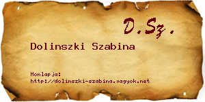 Dolinszki Szabina névjegykártya