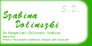 szabina dolinszki business card